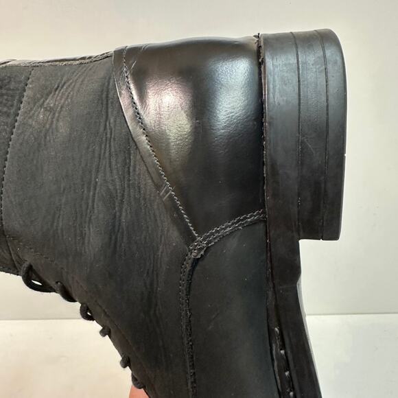 VGUC Karl Lagerfeld Paris Suede Leather Zipper Boot Lace Up  display picture 3